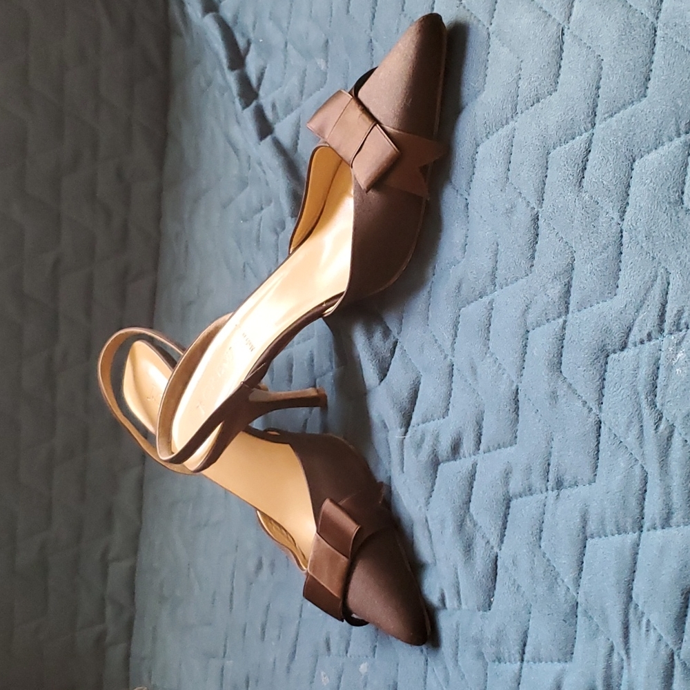 JCrew Brown Silk Slingback Shoes